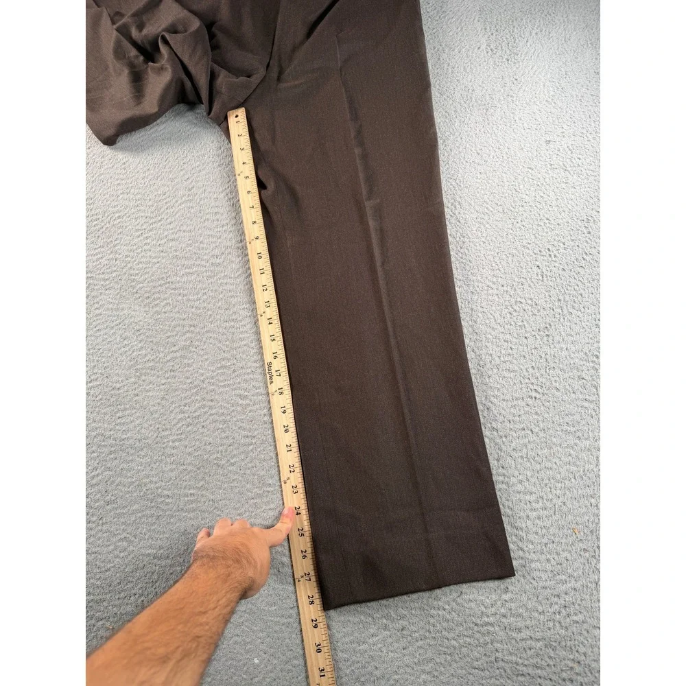 Canali Dress Pants Trousers Mens 34x28 Brown Pure Wool Italy Luxury Business